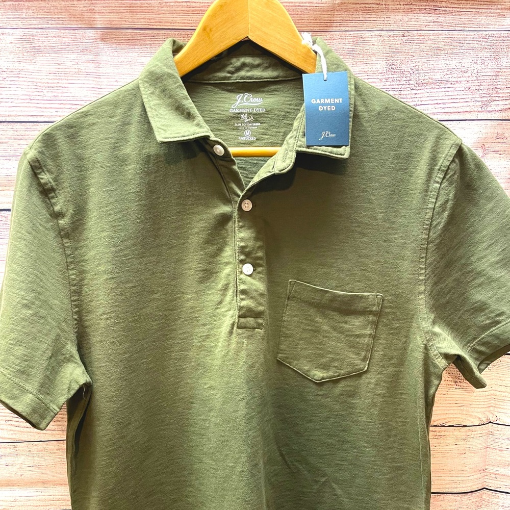 J.Crew Garment-dyed slub cotton polo shirt